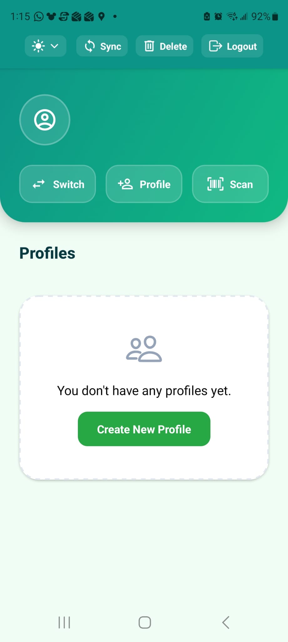 SmartBite App Screen 1